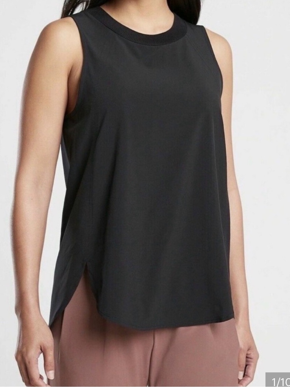 Athleta Zephyr Tank Black Relaxed Fit Sleeveless Athletic Top Size XS